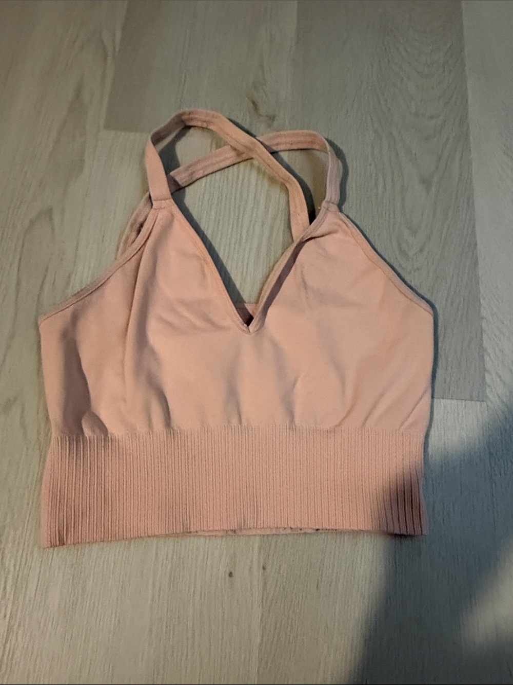 FP Movement by Free People Blush Peach Cross-Back Sports Bralette